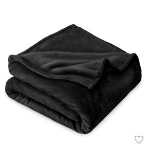 New Black Microplush Full/Queen Fleece Blanket by Bare Home